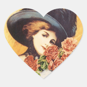 After While - Vintage Song Sheet Heart Sticker
