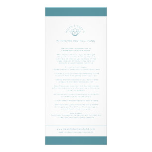 Aftercare ear piercing instructions teal rack card