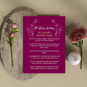 Aftercare Instruction Logo women Body Burgundy  Business Card