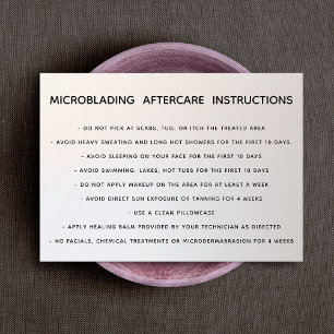 Aftercare Instructions For Microblading Business C Card