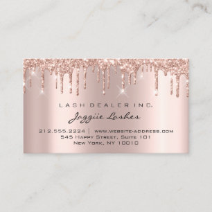 Aftercare Instructions Lash Deal Rose Gold Drips Business Card