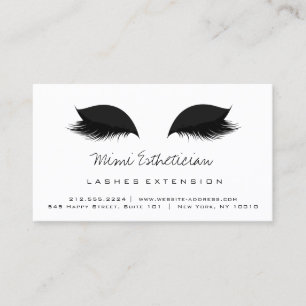 Aftercare Instructions Lash Extension Black White Business Card
