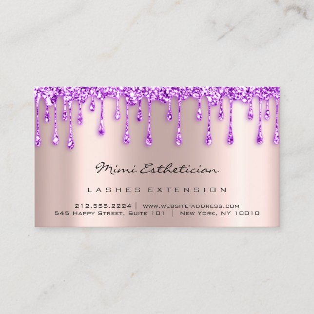 Aftercare Instructions Lash Rose Drip Makeup Studi Business Card (Front)