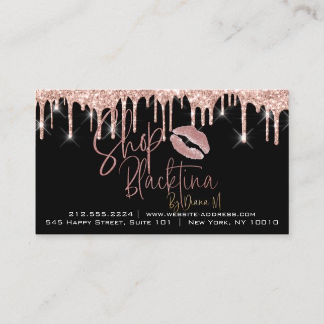 Aftercare Instructions Lash Rose Drips Custom Logo Business Card (Front)