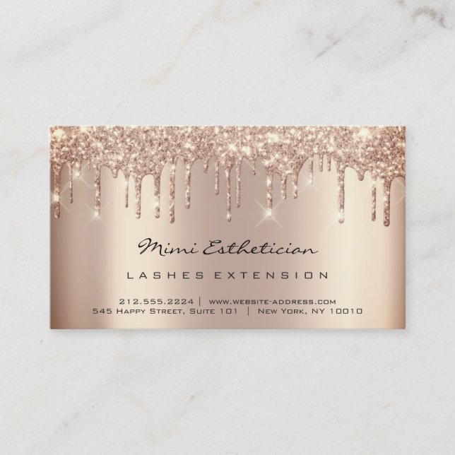 Aftercare Instructions Lash Rose Drips  QR Code Business Card (Front)