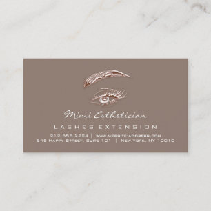 Aftercare Instructions Lash Rose Eye Logo Bronze Business Card