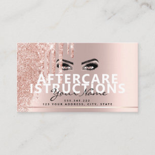 Aftercare Instructions Lash Rose Gold Drips Spark Business Card
