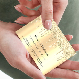 Aftercare Instructions Lash Soft Gold Drips Glitte Business Card