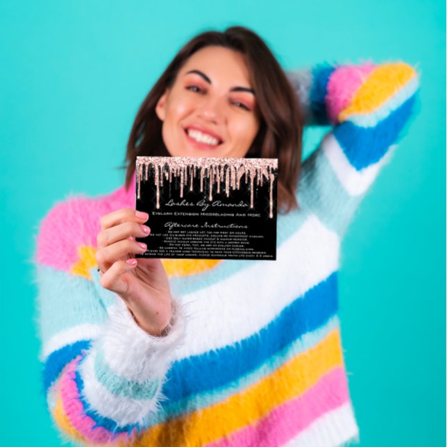 Aftercare Instructions Lashes Rose Drips Makeup Invitation (Aftercare Instructions Lashes Rose Drips Makeup Invitation)