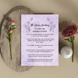 Aftercare Instructions Logo women Body Butterflies Business Card