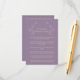Aftercare Instructions Logo women Body Purple Advice Card