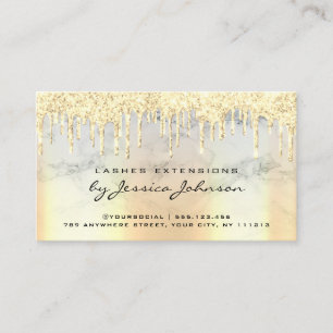 Aftercare Instructions Luxury Gold Glitter Drips Business Card