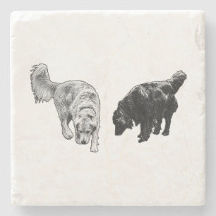 Afterglow Dot Sip — Retriever Duo Stone Coaster