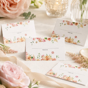 Afterglow Garden Floral Wedding Place Cards