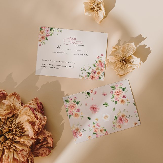 Afterglow Garden Floral Wedding RSVP (Creator Uploaded)