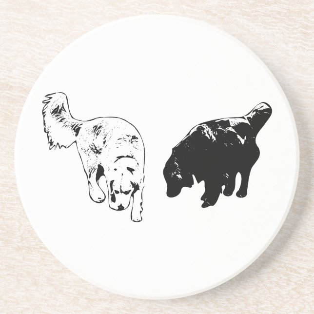 Afterglow Table Hush — Retriever Duo Coaster (Front)