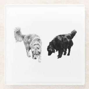 Afterglow Table Hush — Retriever Duo Glass Coaster