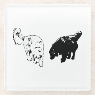 Afterglow Table Hush — Retriever Duo Glass Coaster