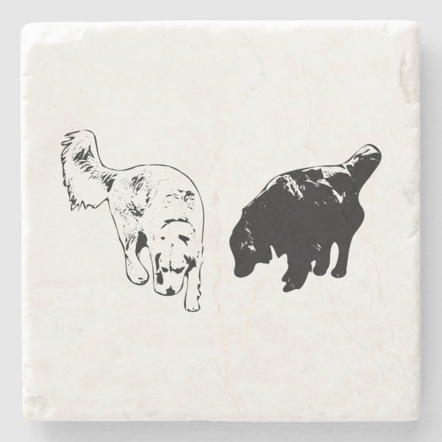 Afterglow Table Hush — Retriever Duo Stone Coaster (Front)