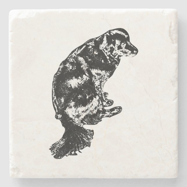 Afterglow Table Hush — Retriever Stone Coaster (Front)