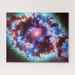 Aftermath of blue and purple cosmic explosion dust jigsaw puzzle