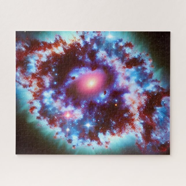 Aftermath of blue and purple cosmic explosion dust jigsaw puzzle (Horizontal)