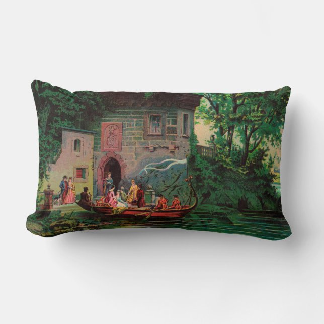 Afternoon at Lake Como Lumbar Cushion (Front)