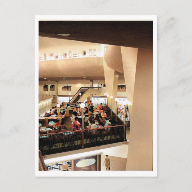 Afternoon at the Mall, 1960s Vintage Inspired Postcard (Front)