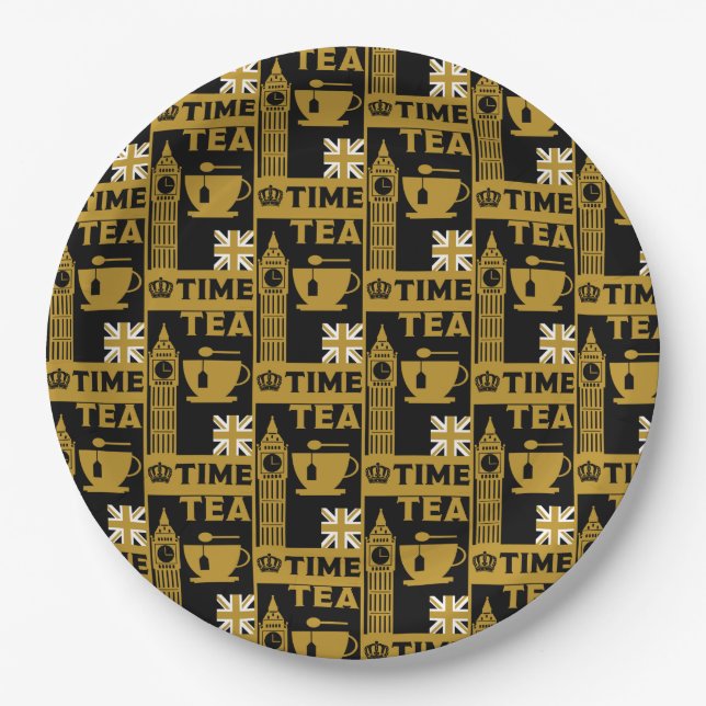 Afternoon British Tea Parties Paper Plate (Front)