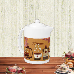Afternoon High Tea Party Earthen Brown Mud Teapot