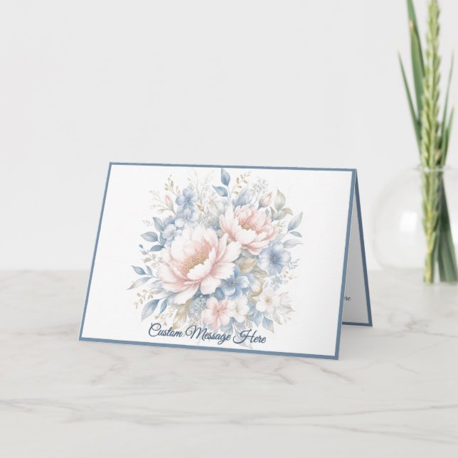 Afternoon in Bloom Personalised Floral Design Card (Front)
