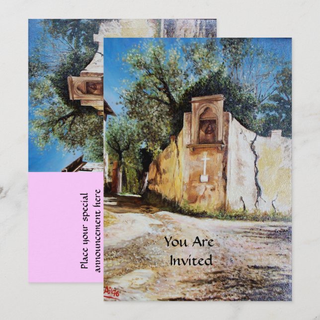 AFTERNOON IN RIMAGGIO / Tuscany View Invitation (Front/Back)