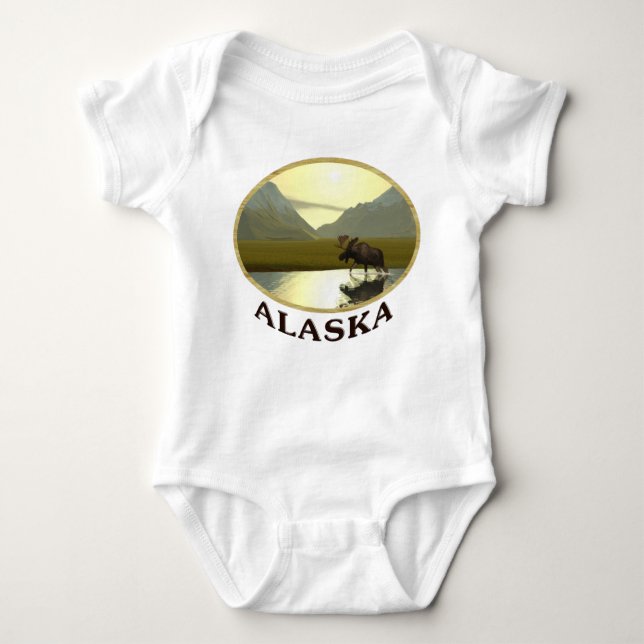Afternoon Moose Baby Bodysuit (Front)