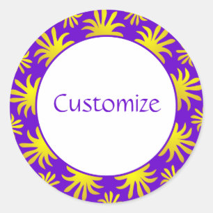 Afternoon of the Triffids Template - Purple & Gold Classic Round Sticker