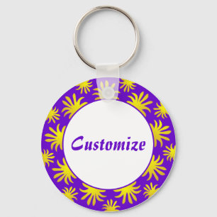 Afternoon of the Triffids Template - Purple & Gold Key Ring