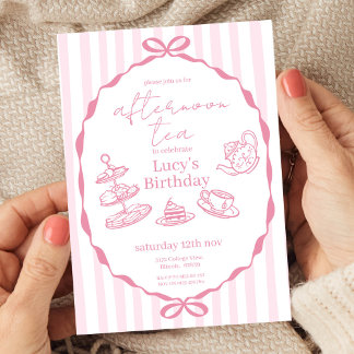 Afternoon Tea Birthday | Pink Tea Party Invitation