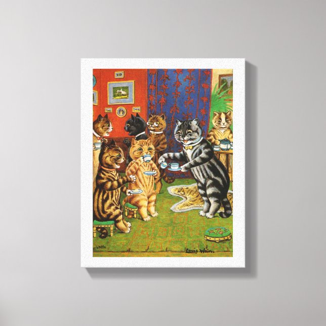 Afternoon Tea Cats, Louis Wain Canvas Print (Front)