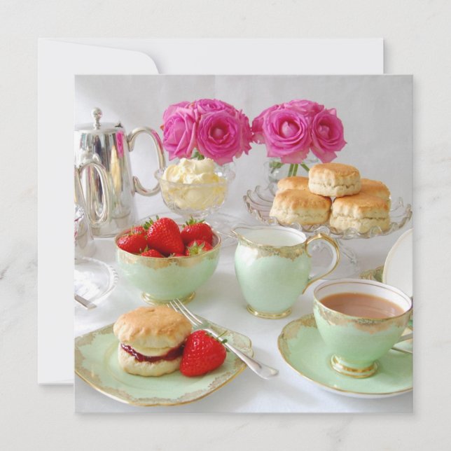 Afternoon Tea Customisable Square Invitation (Front)
