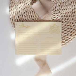 Afternoon Tea Hand-drawn Bridal Shower Recipe Enclosure Card