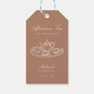 Afternoon Tea Hand-drawn Pink Bridal Shower Gift Tags