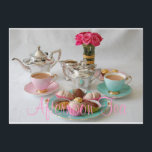 Afternoon Tea Invitation<br><div class="desc">Colorful image depicting an elegant tea setting, comprising of pastel colored fine bone china and silver tea service.</div>