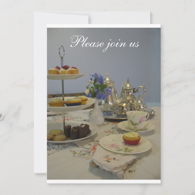 Afternoon tea ladies party invitation (Front)