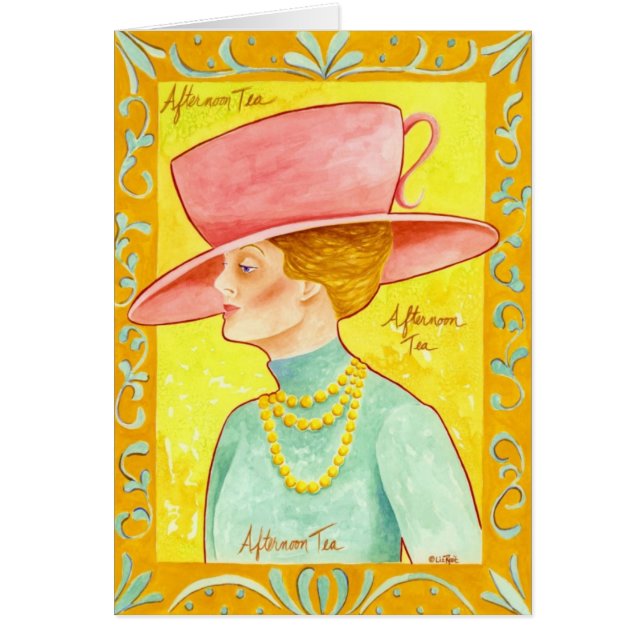Afternoon Tea Lady Note Card (Front)