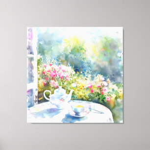 Afternoon tea on a summers day canvas print