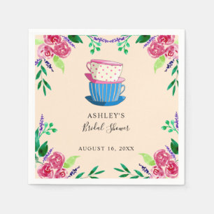 Afternoon Tea Party Bridal Shower Watercolor cute Napkin