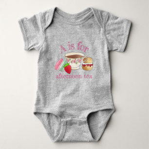 Afternoon Tea Party Macarons Teacup Cream Scone Baby Bodysuit
