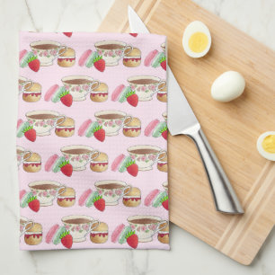 Afternoon Tea Party Macarons Teacup Cream Scone Towel