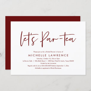 Afternoon Tea Party, Modern Casual Bridal Shower Invitation