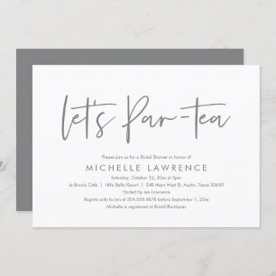Afternoon Tea Party, Modern Casual Bridal Shower Invitation