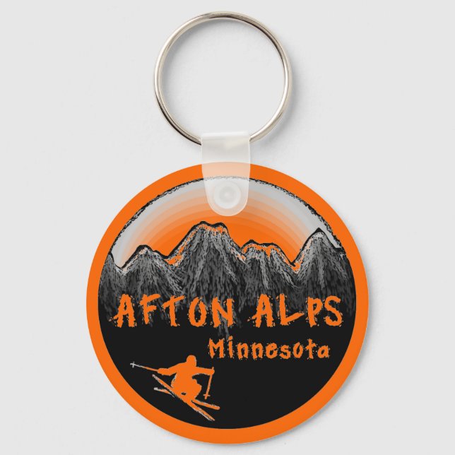 Afton Alps Minnesota skier Key Ring (Front)